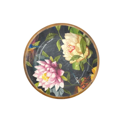 By Room Schaal Rond ø 18 Cm Mangohout Black Lotus 3 By Room Schaal Rond ø 18 Cm Mangohout Black Lotus