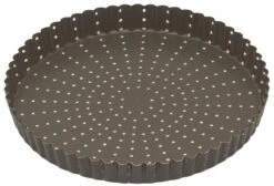 Gobel Geperforeerde Geribbelde Taartvorm Rond ø 24 Cm Staal Bruin