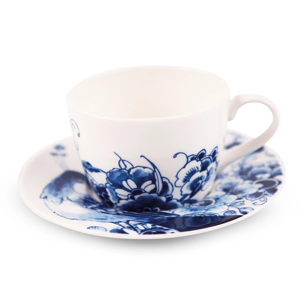 Royal Delft Peacock Symphony Theekop + Schotel 220 Ml Aardewerk 3 Royal Delft Peacock Symphony Theekop + Schotel 220 Ml Aardewerk