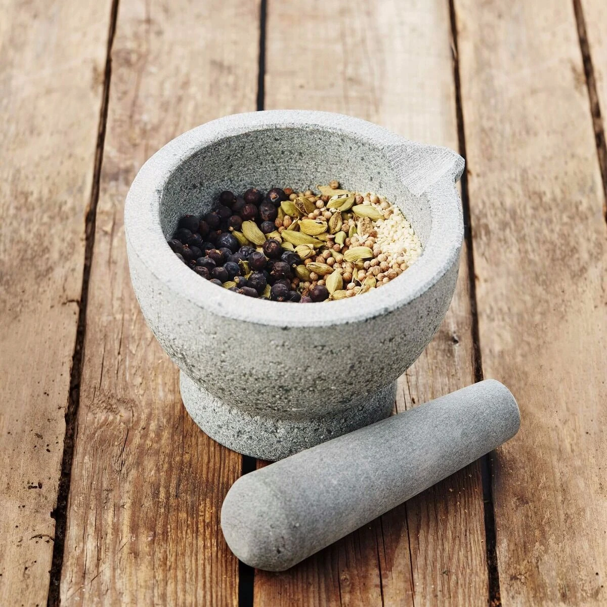 Point-Virgule Vijzel 16 X 15 X 10 Cm Graniet Grijs 4 Point-Virgule Vijzel 16 X 15 X 10 Cm Graniet Grijs - Afbeelding 2