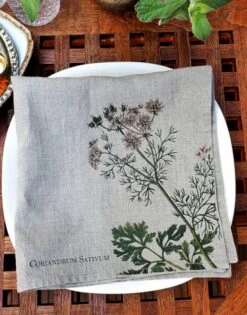 Oldenhof Herbs Servet 45 X 45 Cm Linnen 6 Stuks -Keuken Benodigdheden Winkel linen napkins spice herbs floral linoroom 2