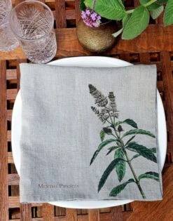 Oldenhof Herbs Servet 45 X 45 Cm Linnen 6 Stuks -Keuken Benodigdheden Winkel linen napkins spice herbs floral linoroom 4