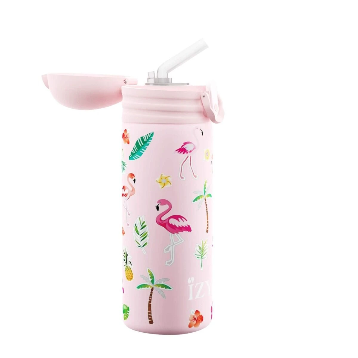 IZY Kids Drinkfles 350 Ml Pink Flamingo Rvs 4 IZY Kids Drinkfles 350 Ml Pink Flamingo Rvs - Afbeelding 2